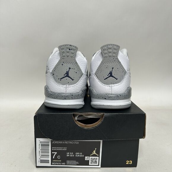 Nike Air Jordan 4 Retro TD “Midnight Navy White” 2024 - Picture 4 of 5